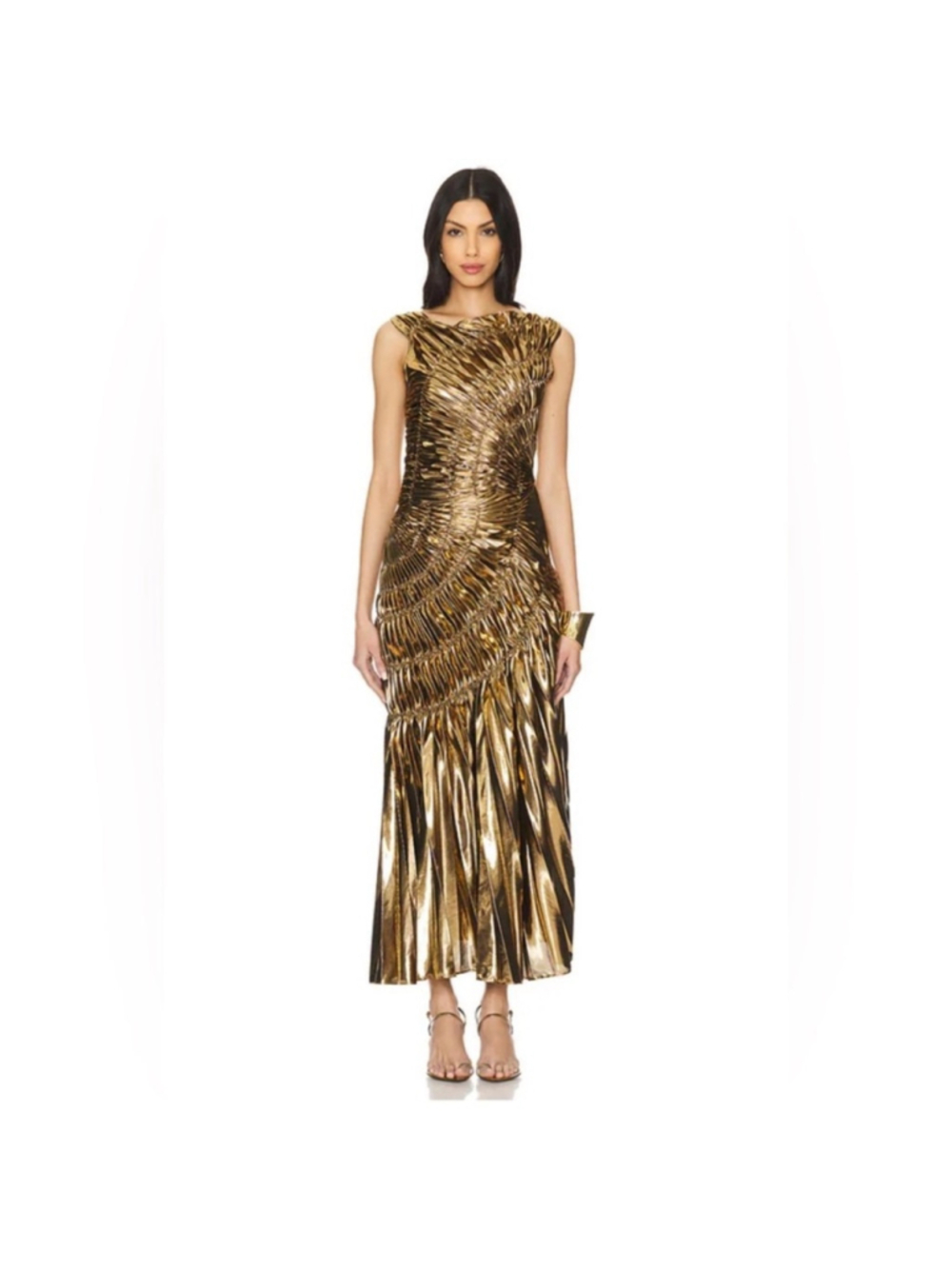 Georgia Hardinge Fossil Dress in Gold Size 10